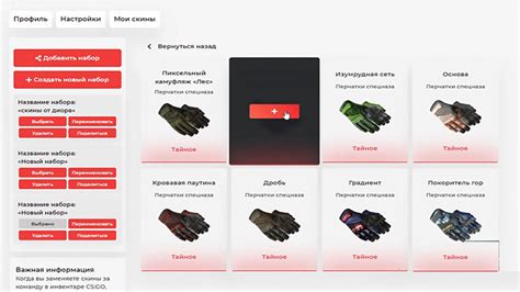 Выбор скинов для установки