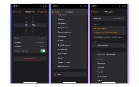 Категории будильника на iPhone