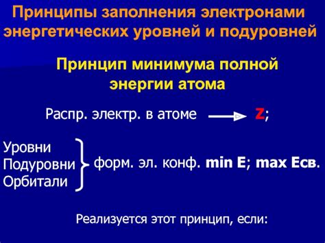 Принцип заполнения энергетических уровней