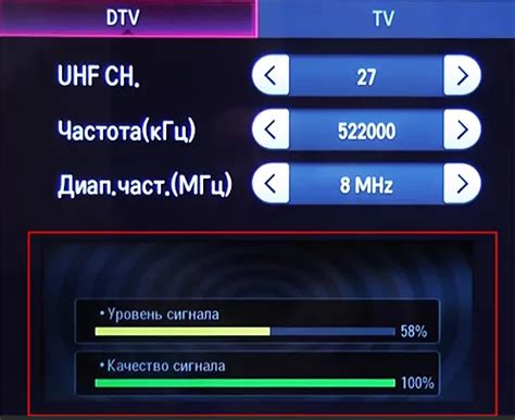 Проверка качества сигнала и настройка угла наклона