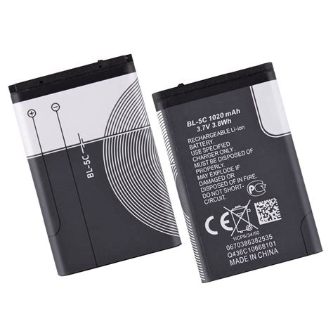 Характеристики батарей BL-4C и BL-5C